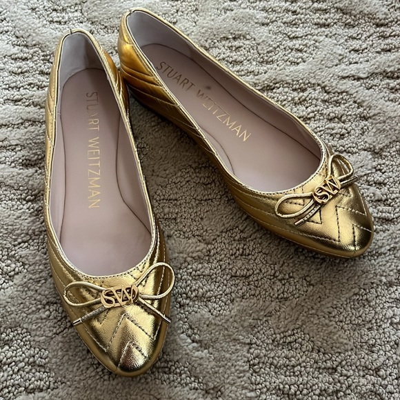 Stuart Weitzman Gold Women's Flats READ DESCRIPTION - Picture 5 of 8